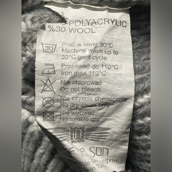 Leif Nelson knit slim fit pullover size XL light grey and black - Picture 5 of 8